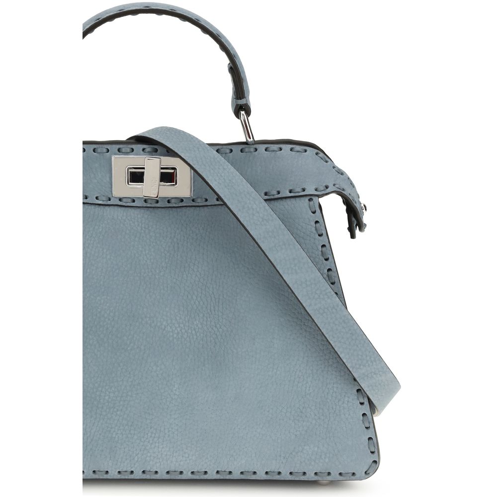 Fendi Blue Calf Leather Bos Taurus Handbag Curated Luxury Accessories by Orvyn