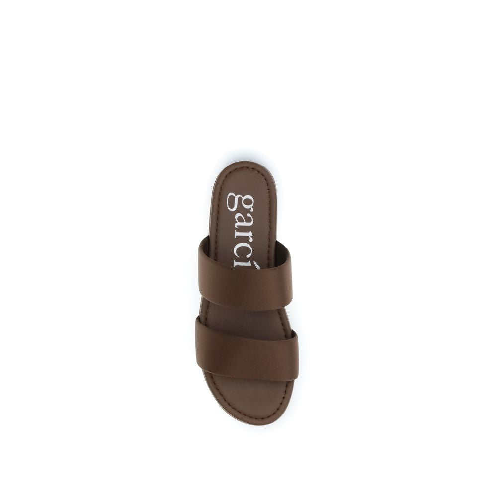 Pedro García Brown Silk Flat Sandals Curated Luxury Accessories by Orvyn