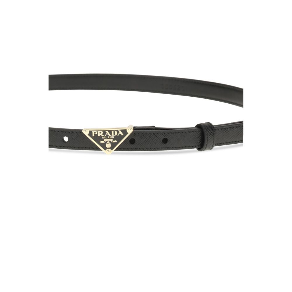 Prada Black Calf Leather Bos Taurus Regular Belt Curated Luxury Accessories by Orvyn