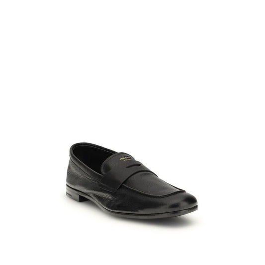 Prada Black Goatskin Slip-On Loafers Curated Luxury Accessories by Orvyn