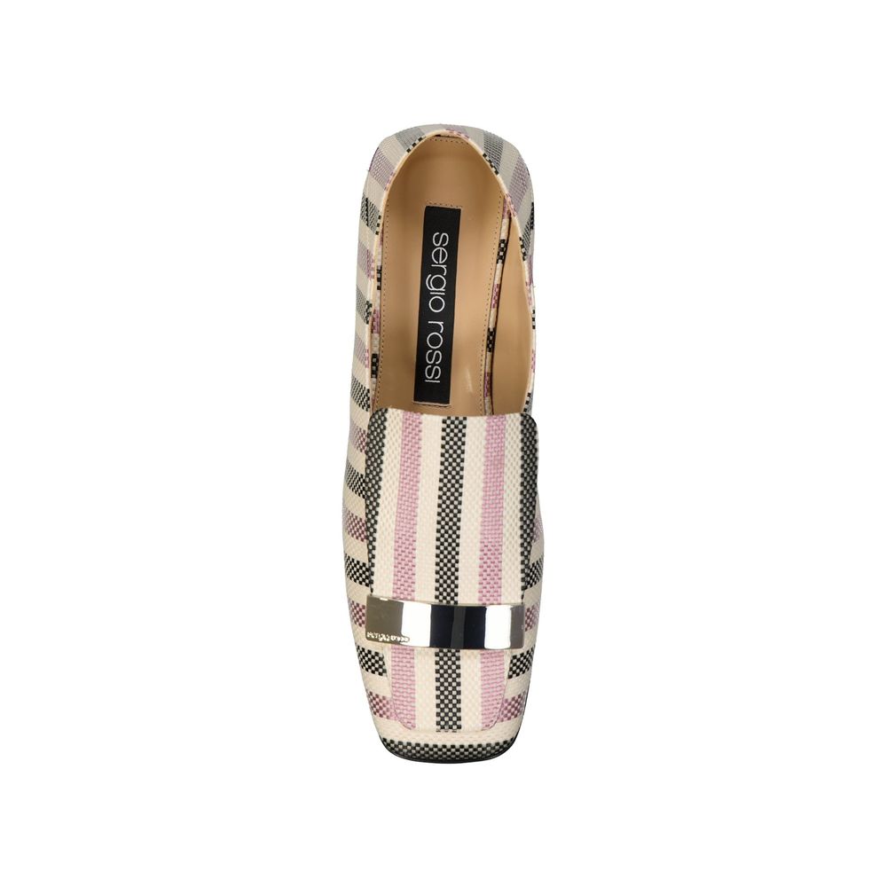Sergio Rossi White Fabric Slip-On Loafers Curated Luxury Accessories by Orvyn