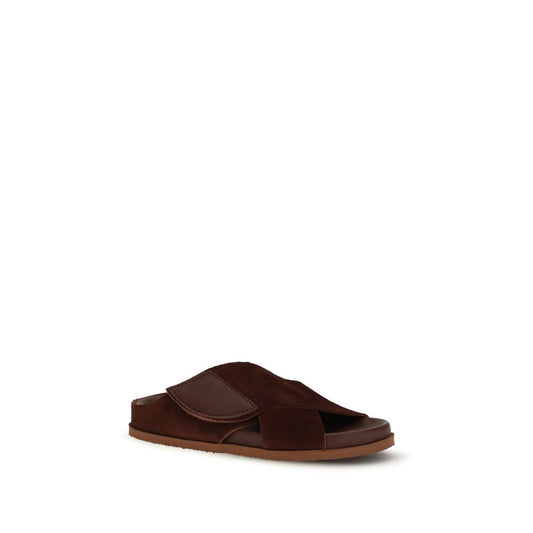 Pedro García Brown Velvet Sandals Curated Luxury Accessories by Orvyn