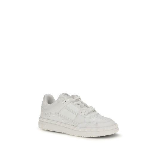 Valentino Garavani White Calf Leather Bos Taurus Low Top Sneakers Curated Luxury Accessories by Orvyn