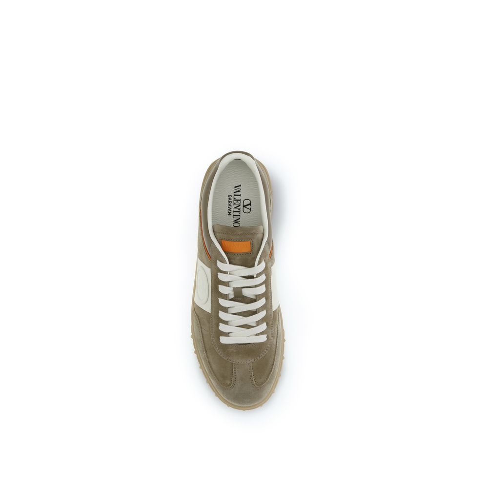 Valentino Garavani Beige Calf Leather Bos Taurus Low Top Sneakers Curated Luxury Accessories by Orvyn