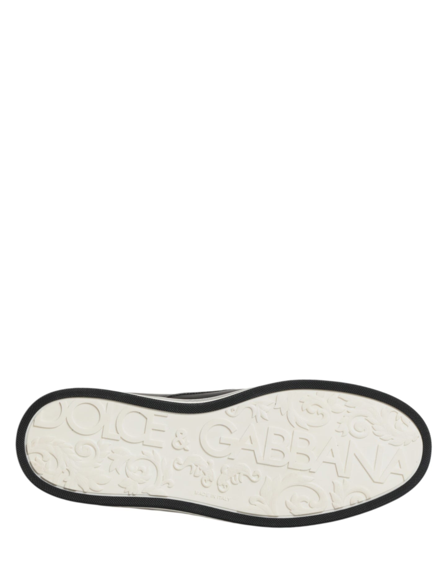 Dolce & Gabbana Black Leather Signature Figures Sneakers Shoes Curated Luxury Accessories by Orvyn