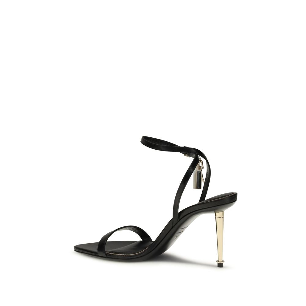 Tom Ford Black Goatskin Stiletto Heel Sandals Curated Luxury Accessories by Orvyn