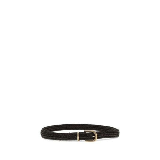 Brunello Cucinelli Black Calf Leather Bos Taurus Regular Belt Curated Luxury Accessories by Orvyn