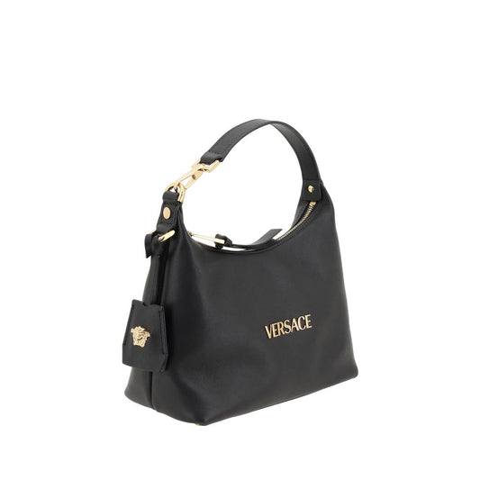 Versace Black Calf Leather Bos Taurus Handbag Curated Luxury Accessories by Orvyn