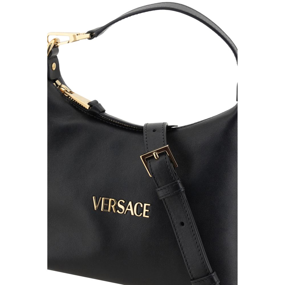 Versace Black Calf Leather Bos Taurus Handbag Curated Luxury Accessories by Orvyn