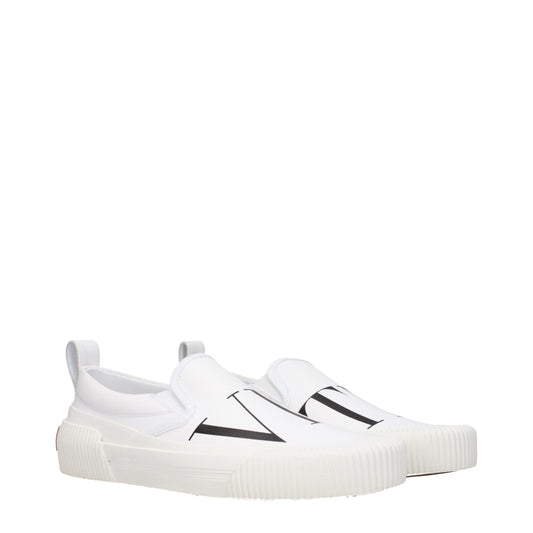 Valentino Garavani White Fabric Slip-On Loafers Curated Luxury Accessories by Orvyn