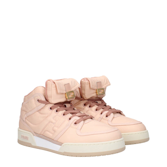 Fendi Pink Nylon High Top Sneakers Curated Luxury Accessories by Orvyn