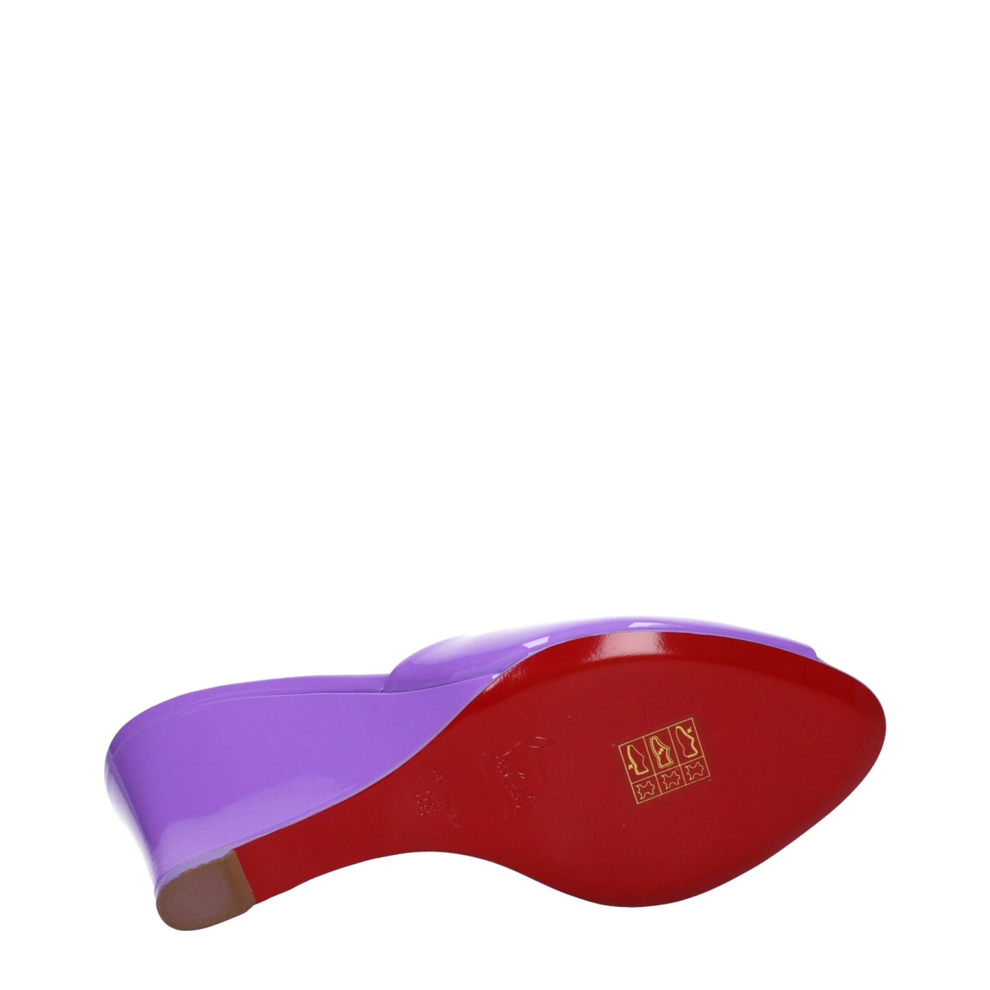 Christian Louboutin Purple Leather Wedge Sandals Curated Luxury Accessories by Orvyn