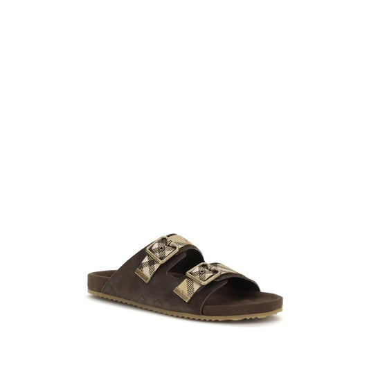 Burberry Brown Check Suede Urchin Sandals braun