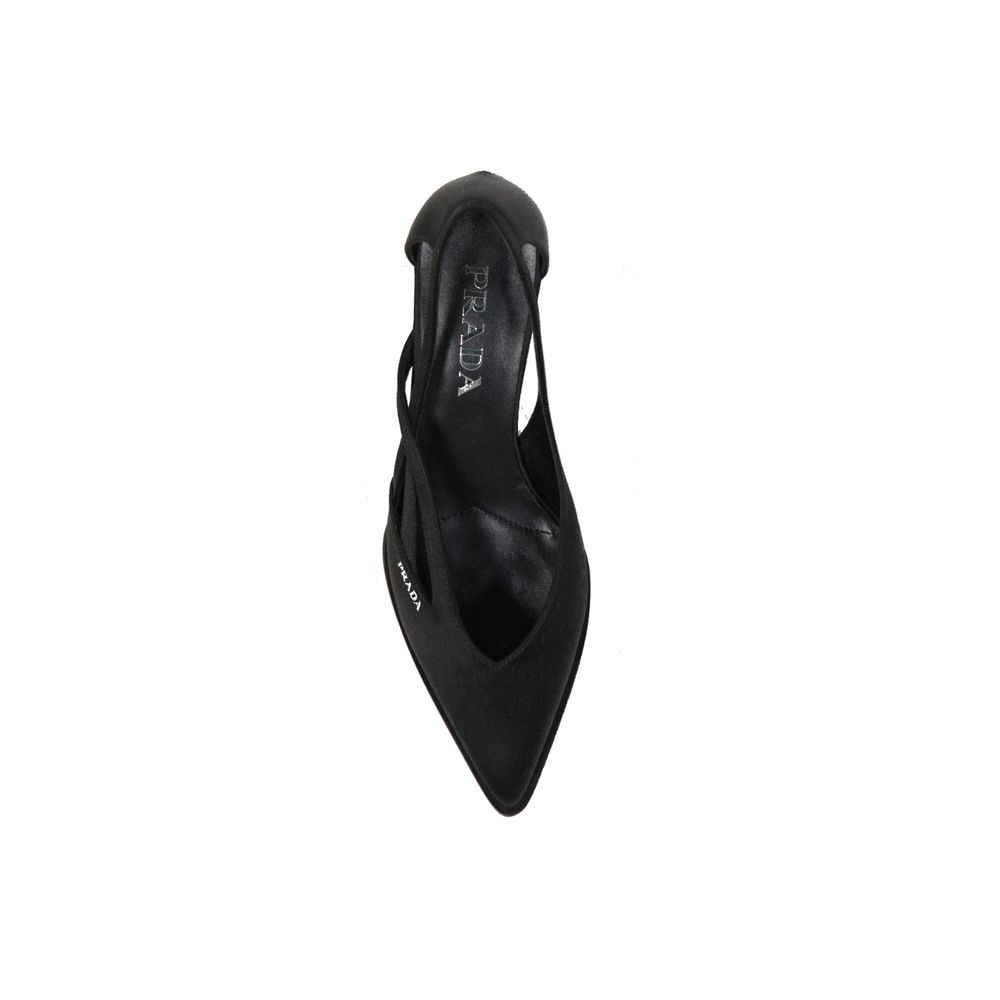 Prada Black Silk Mid Heel Pumps Curated Luxury Accessories by Orvyn