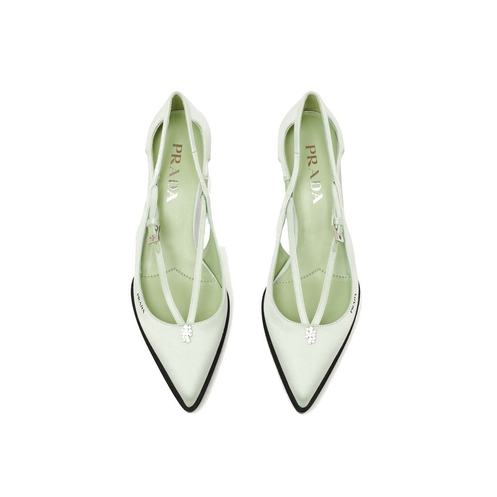 Prada Bicolor Silk Mid Heel Pumps Curated Luxury Accessories by Orvyn