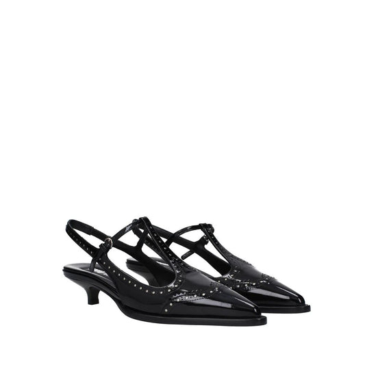 Miu Miu Black Calfskin Mid Heel Pumps Curated Luxury Accessories by Orvyn