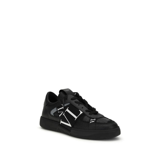 Valentino Garavani Black Calf Leather Bos Taurus Low Top Sneakers Curated Luxury Accessories by Orvyn