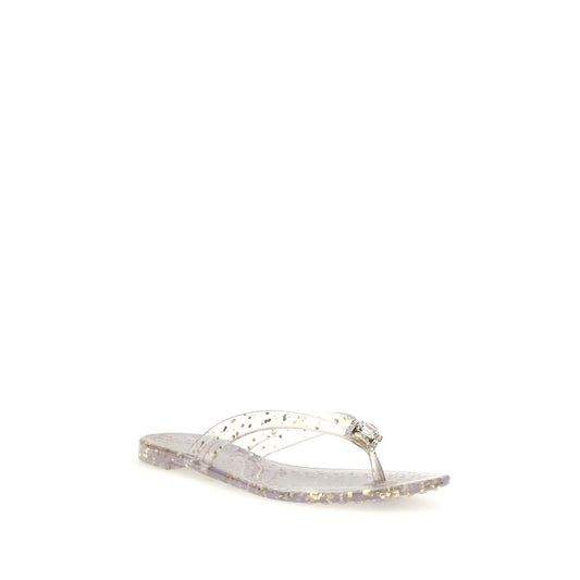 Casadei Gold Polyurethane Flat Sandals Curated Luxury Accessories by Orvyn