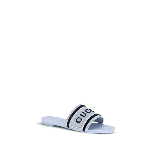 Gucci Blue Cotton Sandals Curated Luxury Accessories by Orvyn
