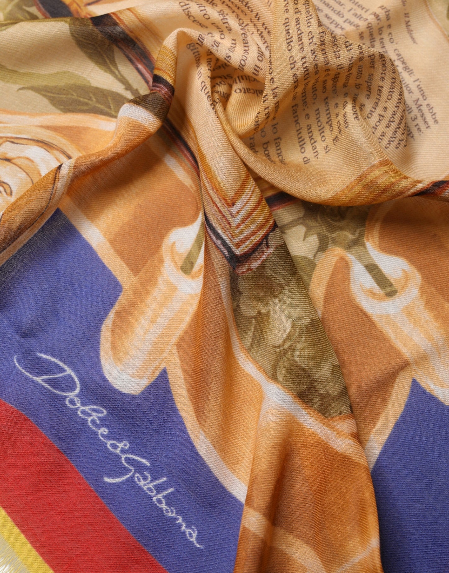 Dolce & Gabbana Multicolor Italy China Shawl Wrap 140cm x 130cm Scarf Curated Luxury Accessories by Orvyn