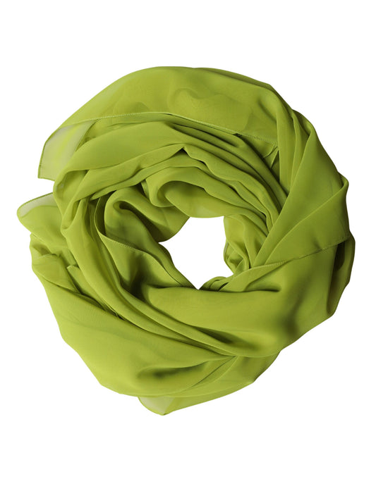 Dolce & Gabbana Yellow Green Neck Wrap Shawl Foulard 131cm x 99.5cm Scarf Curated Luxury Accessories by Orvyn