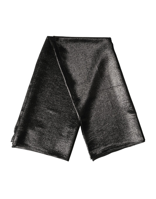 Dolce & Gabbana Black Silk Square Wrap Shawl Foulard 122cm x 120cm Scarf Curated Luxury Accessories by Orvyn