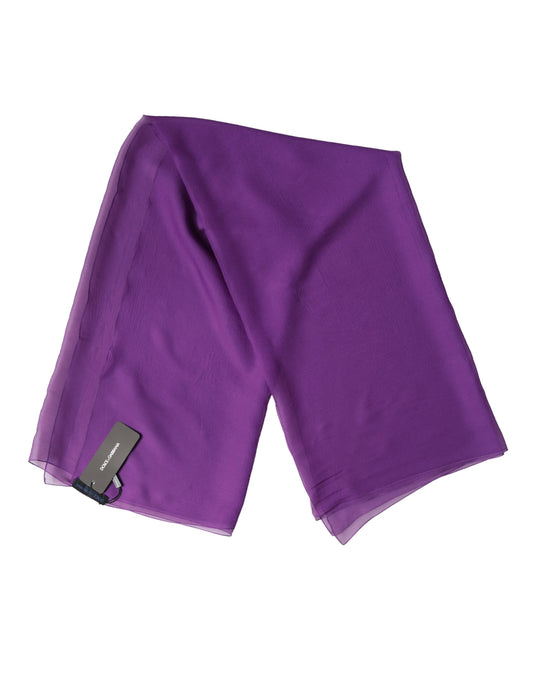 Dolce & Gabbana Purple Silk Neck Wrap Shawl Foulard 134cm x 131cm Scarf Curated Luxury Accessories by Orvyn