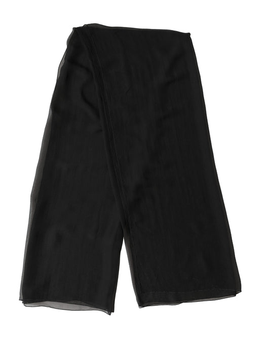 Dolce & Gabbana Black Silk Neck Wrap Shawl Stole 167cm x 126cm Scarf Curated Luxury Accessories by Orvyn