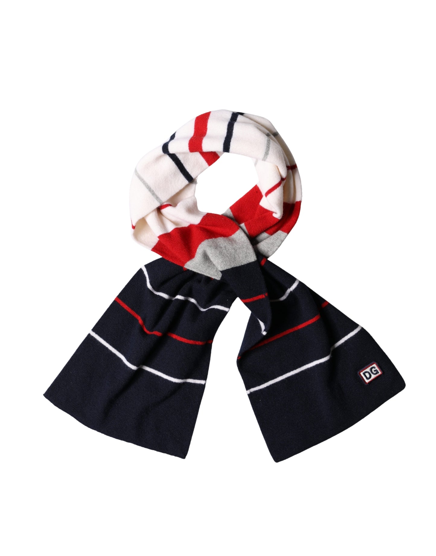 Dolce & Gabbana Multicolor Stripes Shawl Neck Wrap 119cm x 20cm Scarf Curated Luxury Accessories by Orvyn
