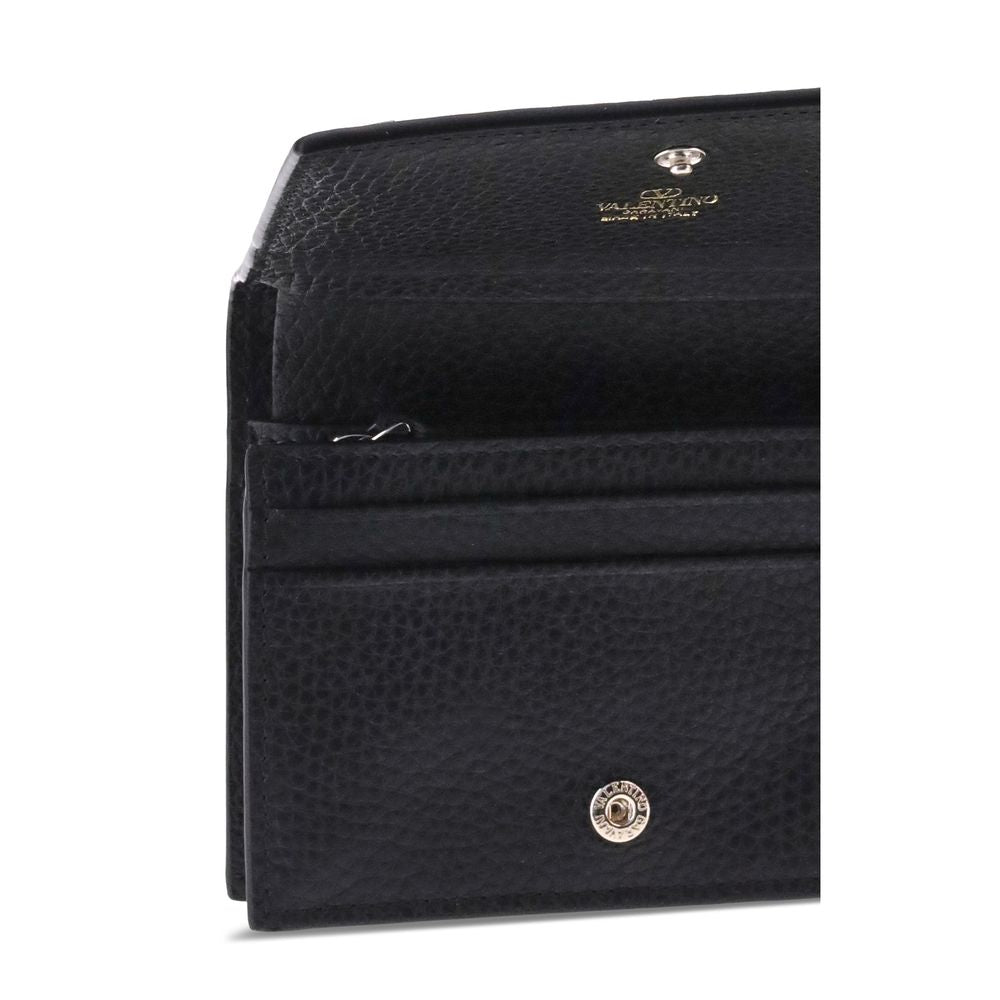 Valentino Garavani Black Calf Leather Bos Taurus Wallet Curated Luxury Accessories by Orvyn