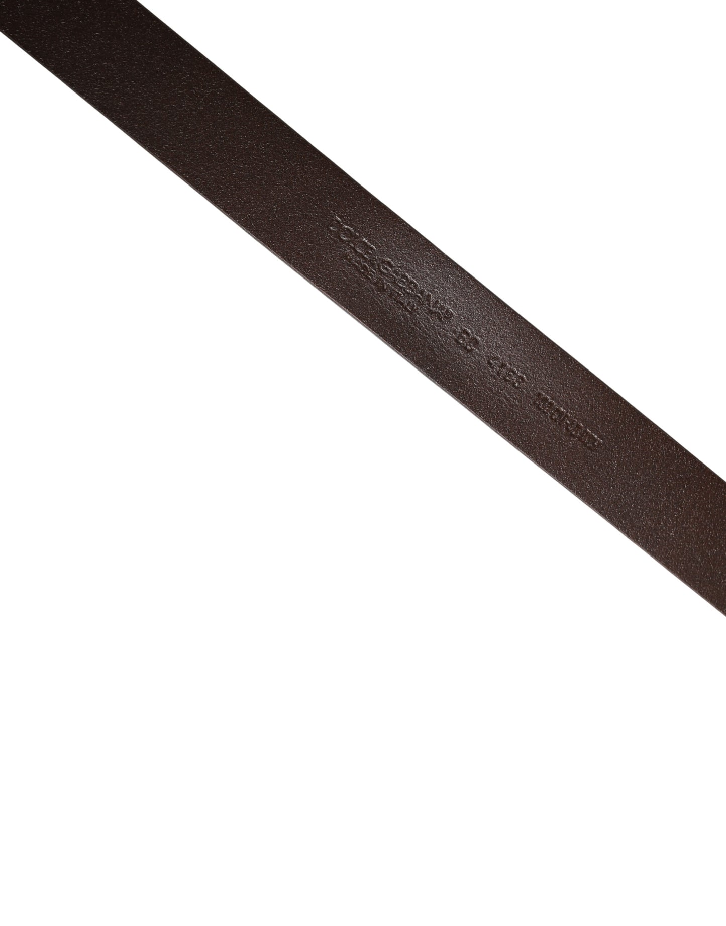 Dolce & Gabbana Brown Leather Logo Metal Buckle Men Belt Curated Luxury Accessories by Orvyn