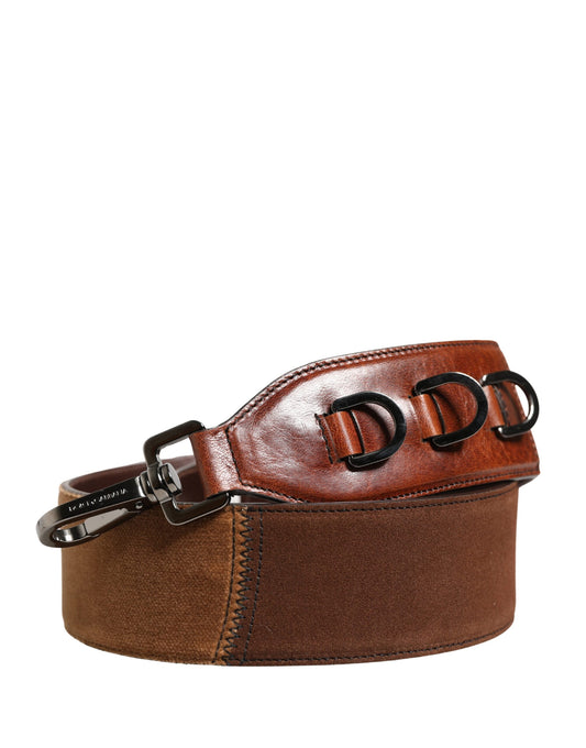 Dolce & Gabbana Brown Horse Velvet Leather Bag Accessory Shoulder Strap Curated Luxury Accessories by Orvyn