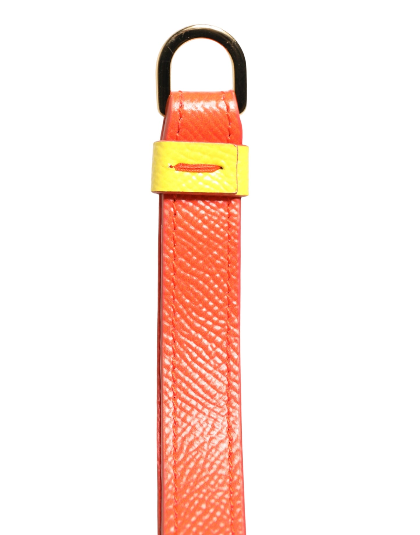 Dolce & Gabbana Yellow Calf Leather Logo Flip Holder Strap Airpods Case Curated Luxury Accessories by Orvyn