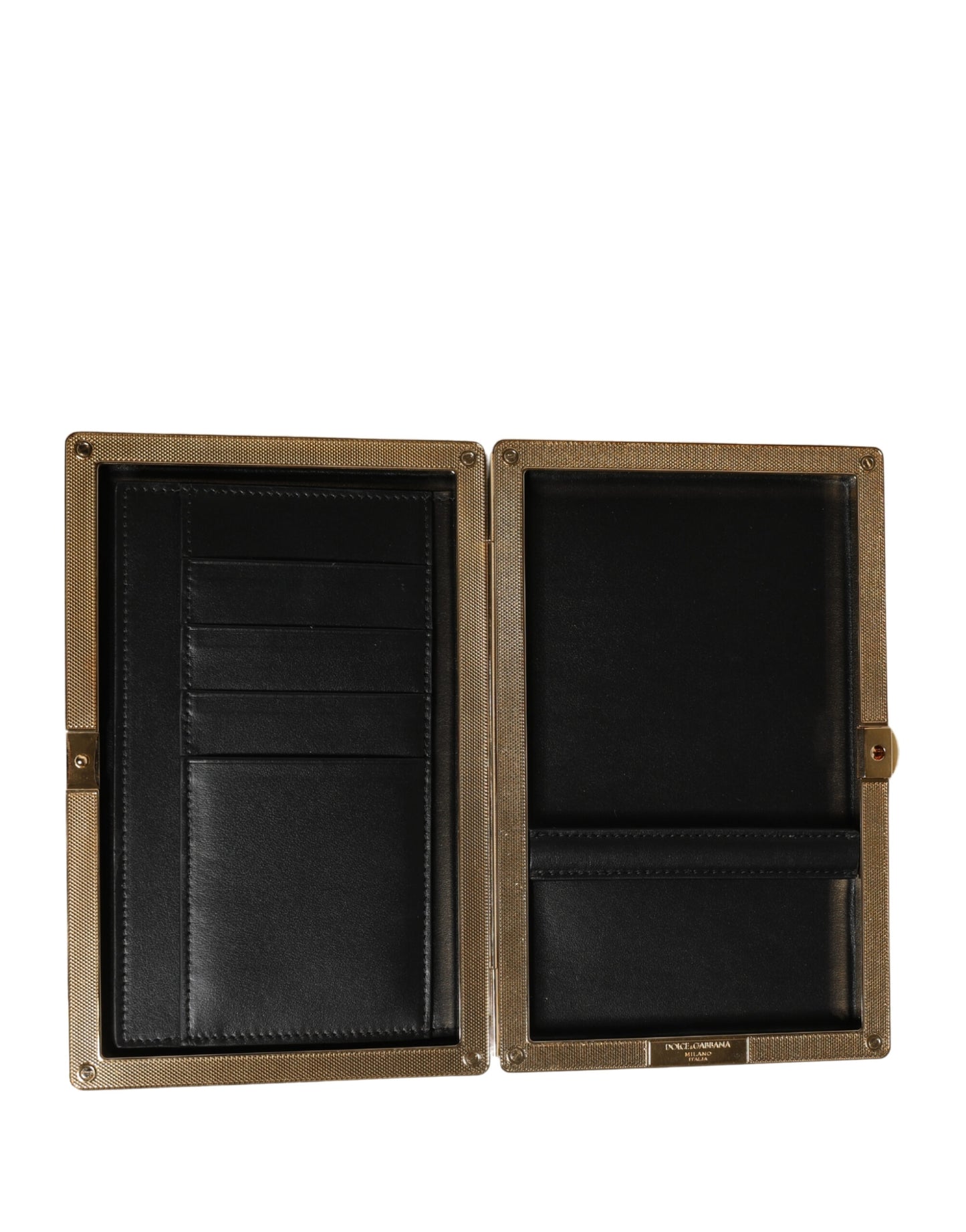 Dolce & Gabbana Brown Calfskin Leather Clutch Evening Women Purse Bag Curated Luxury Accessories by Orvyn
