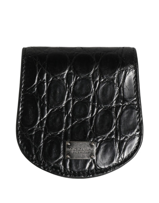 Dolce & Gabbana Black Exotic Skin Condom Case Holder Pocket Wallet Curated Luxury Accessories by Orvyn