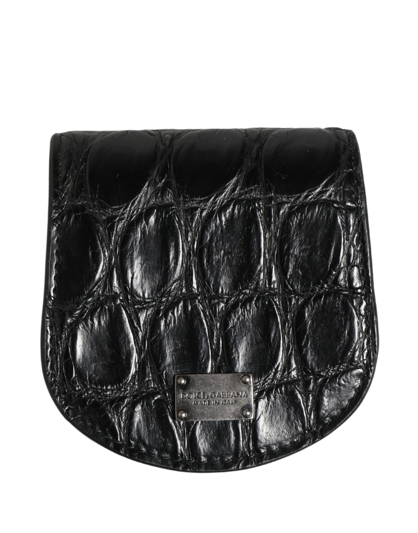 Dolce & Gabbana Black Exotic Skin Condom Case Holder Pocket Wallet Curated Luxury Accessories by Orvyn
