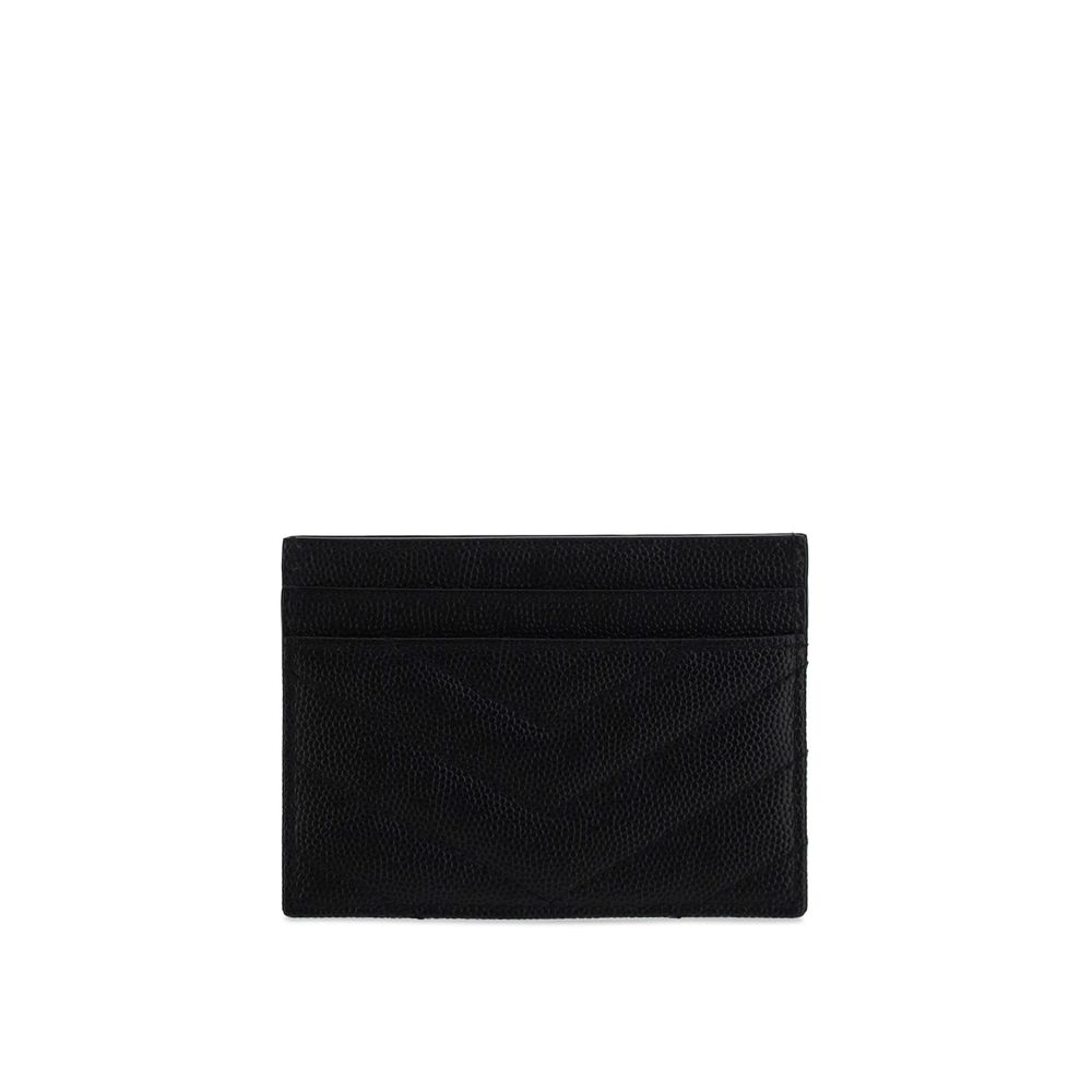 Saint Laurent Black Leather Card Holder Wallet Curated Luxury Accessories by Orvyn
