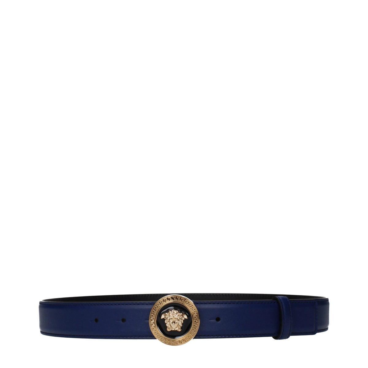 Versace Blue Leather Belt blau