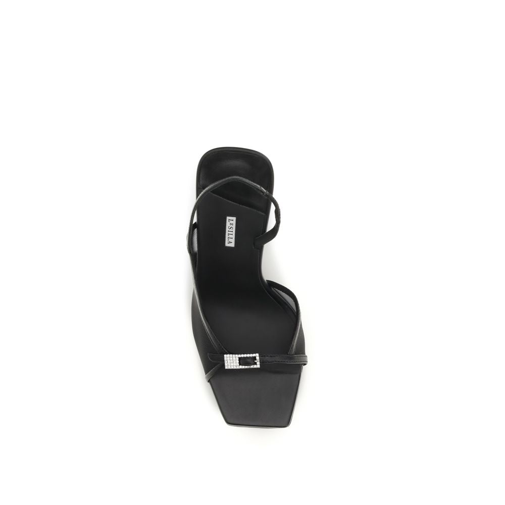 LE SILLA Black Vittoria Mesh Sandals schwarz