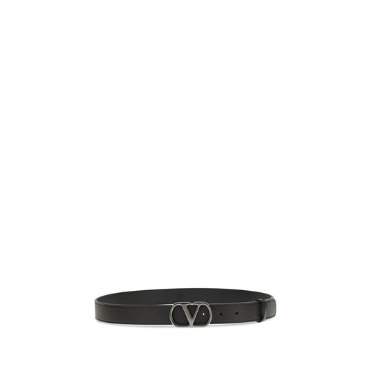 Valentino Garavani Black Calf Leather Bos Taurus Regular Belt Curated Luxury Accessories by Orvyn