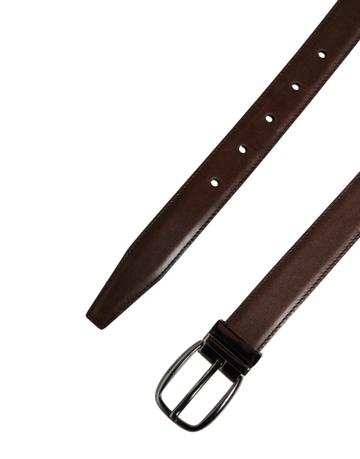 Dolce & Gabbana Men Brown Classic Leather Metal Buckle Belt Curated Luxury Accessories by Orvyn