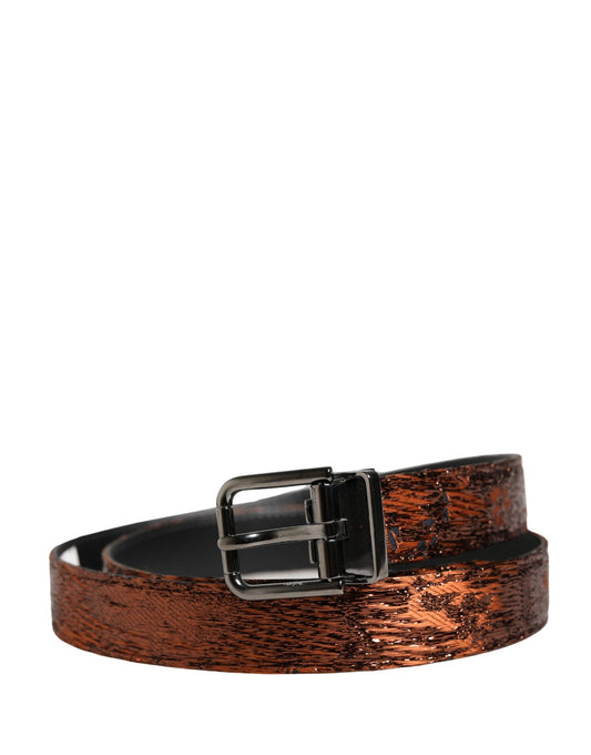 Dolce & Gabbana Men Brown Classic Polyester Metal Buckle Belt Curated Luxury Accessories by Orvyn