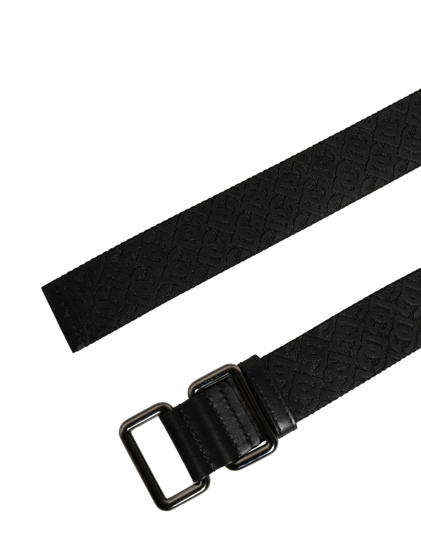Dolce & Gabbana Men Black DG Logo Polyester Metal Buckle Belt Curated Luxury Accessories by Orvyn