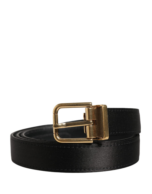 Dolce & Gabbana Men Black Classic Metal Buckle Belt schwarz