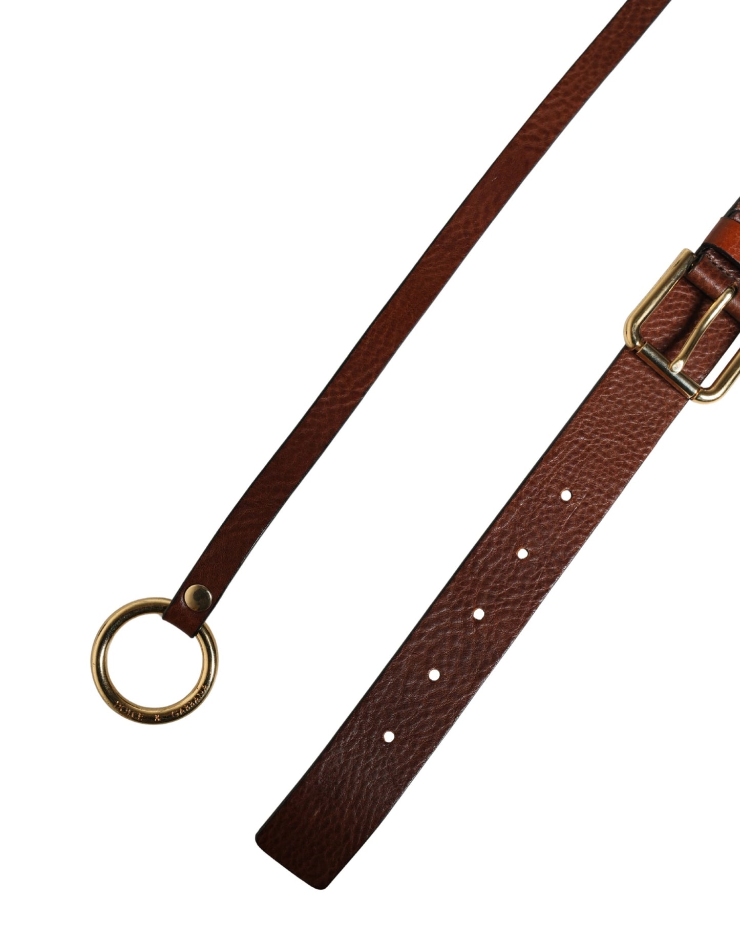 Dolce & Gabbana Men Brown Classic Leather Metal Buckle Belt Curated Luxury Accessories by Orvyn