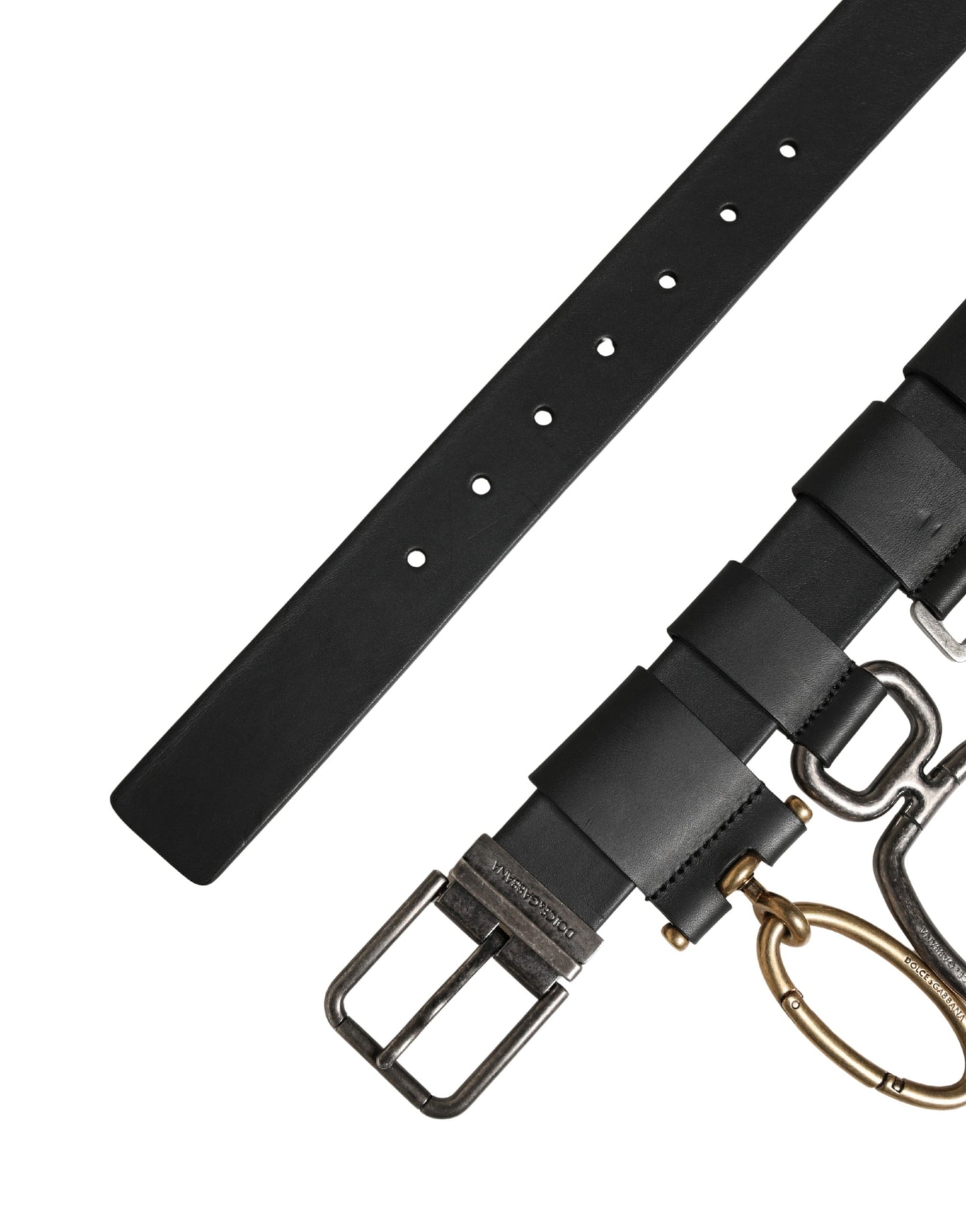 Dolce & Gabbana Men Black Classic Leather Metal Buckle Belt Curated Luxury Accessories by Orvyn