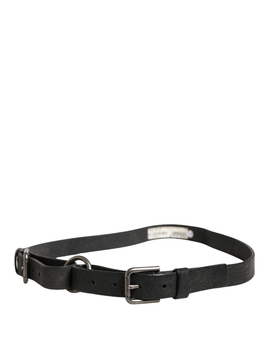 Dolce & Gabbana Men Black Calfskin Leather Metal Buckle Belt Curated Luxury Accessories by Orvyn