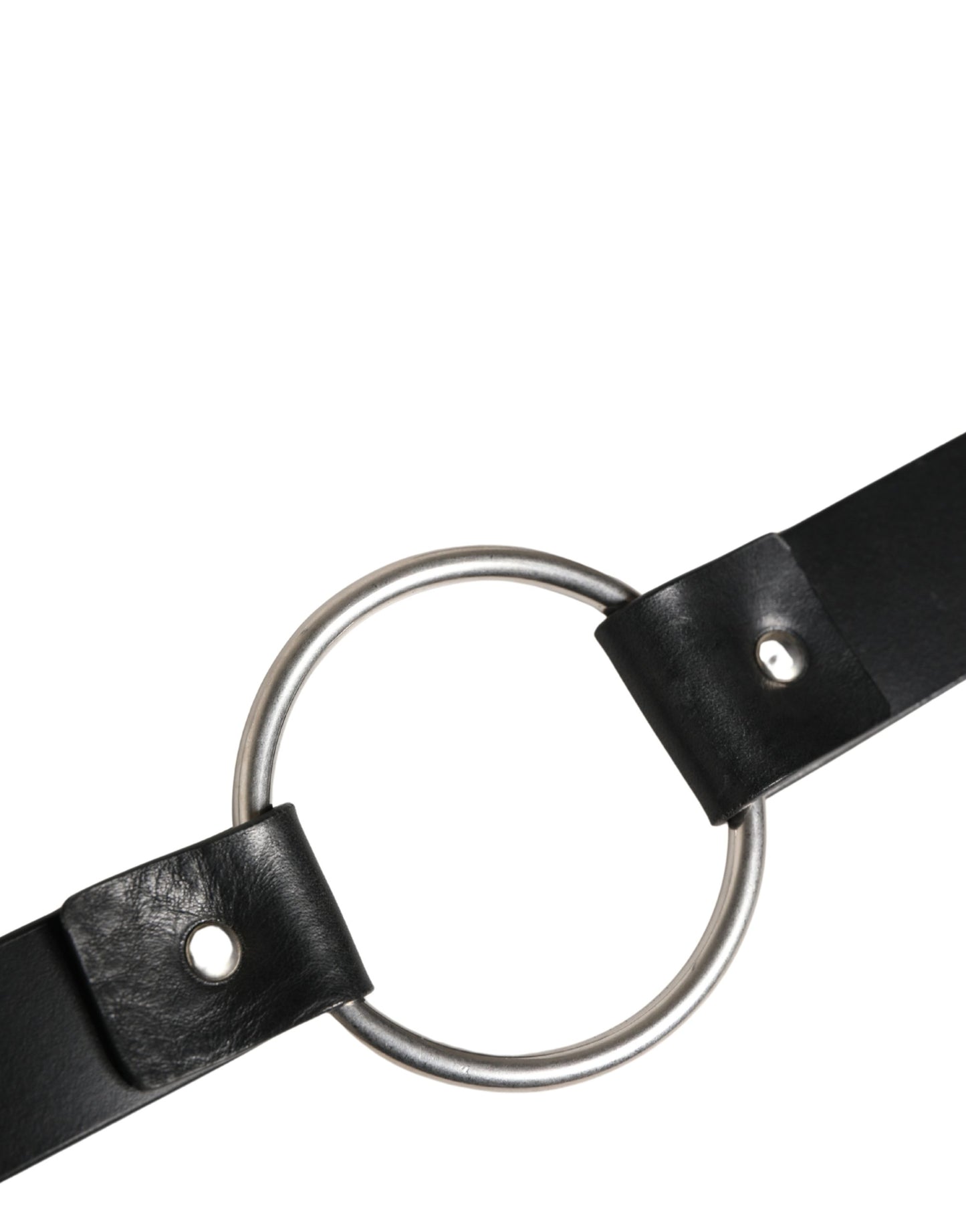 Dolce & Gabbana Black Double Strap Leather Silver Buckle Belt Curated Luxury Accessories by Orvyn