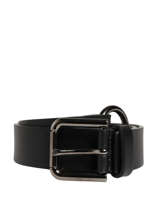 Dolce & Gabbana Men Black Calfskin Leather Metal Buckle Belt Curated Luxury Accessories by Orvyn