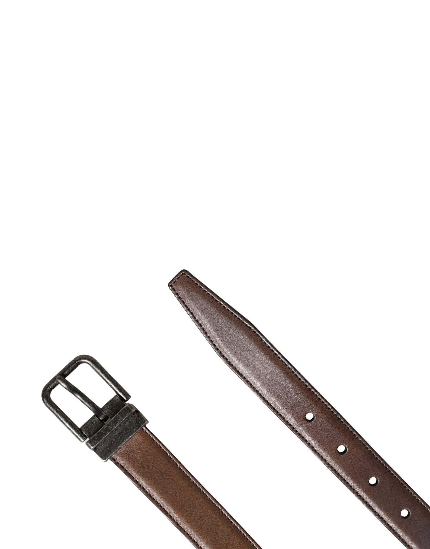 Dolce & Gabbana Men Brown Classic Leather Metal Buckle Belt Curated Luxury Accessories by Orvyn